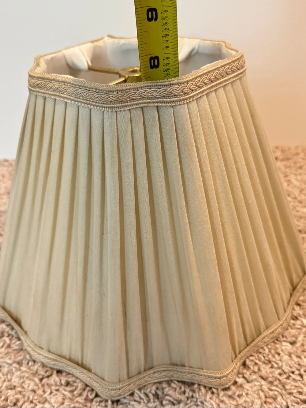 Vintage Beige Pleated Scalloped Lamp shade